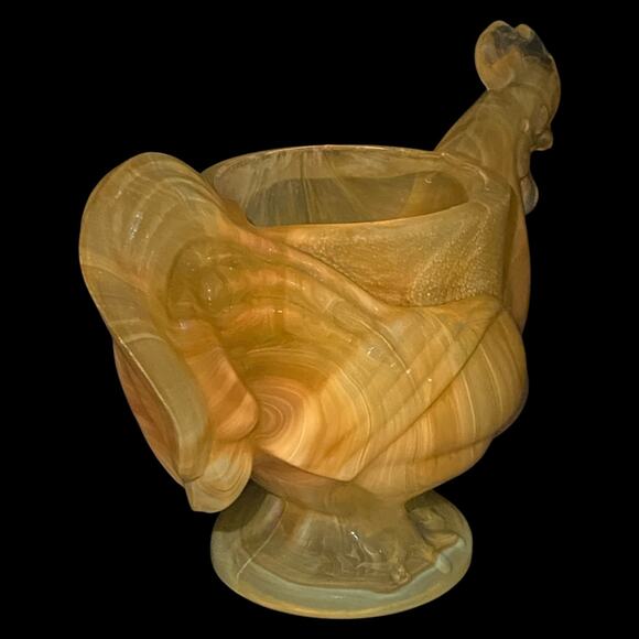 Boyds Glass Extra Large Rooster Egg Cup 1999 Autumn Harvest GLOWS OOAK B1077 - Picture 11 of 15